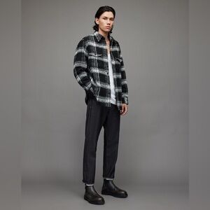 AllSaints Jack Selvedge Cropped Relaxed Tapered Jeans 38x29